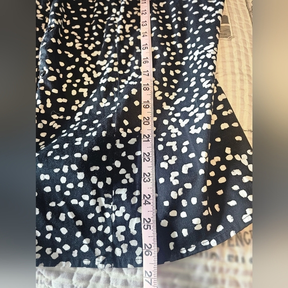 Lane Bryant Women’s Size 22 Black White Dot Print Blouse Stretch Button Shirt - Picture 12 of 12
